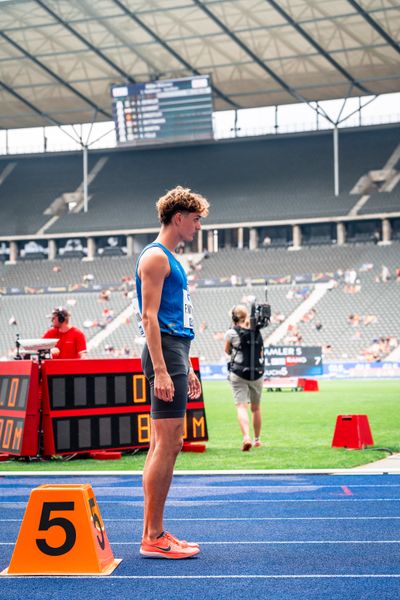 Felix Wittmann (Leichtathl.-SG Eschweiler) waehrend der deutschen Leichtathletik-Meisterschaften im Olympiastadion am 25.06.2022 in Berlin